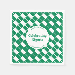 CELEBRATING NIGERIA nigerianska Flagga Party Pappe Pappersservett