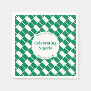 CELEBRATING NIGERIA nigerianska Flagga Party Pappe Pappersservett