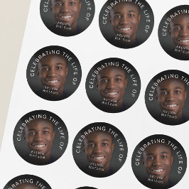 Celebrating The Life Of | Photo Memorial Funeral Runt Klistermärke