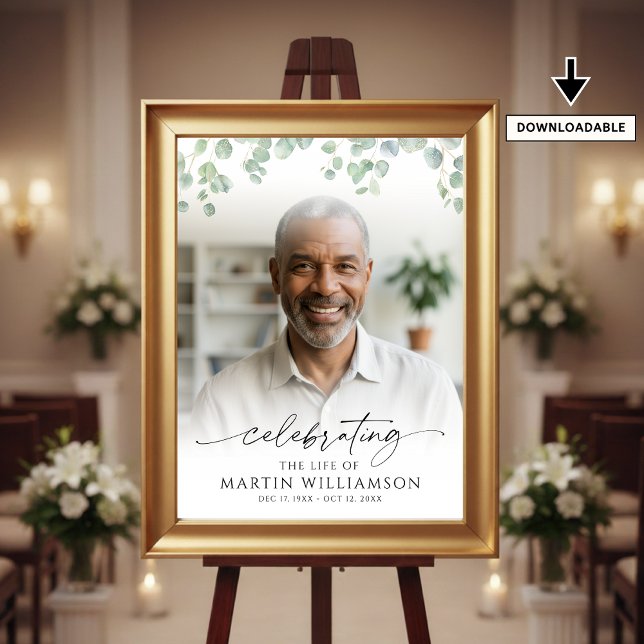 Celebrating the Life Photo Botanical Welcome Sign Poster (Skapare uppladdad)