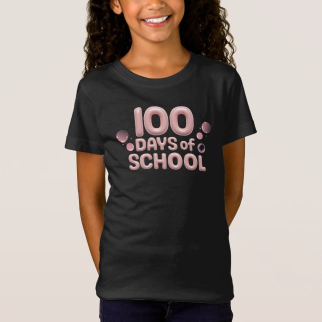 Celebration 100 dagar i skolan Flickors fina jerse T Shirt (Framsida)
