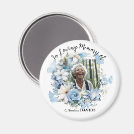 Celebration Of Life 1 Photo Garland Blue Floral  Magnet