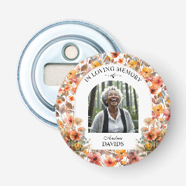 Celebration Of Life Floral Funeral Keepsake Flasköppnare