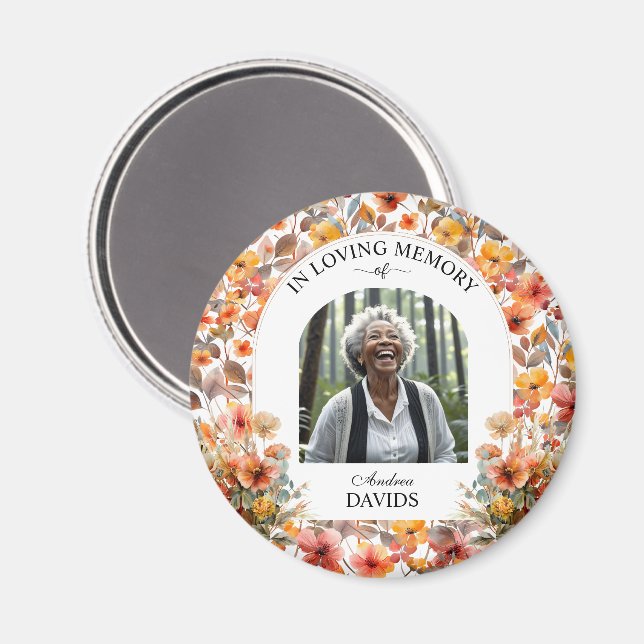 Celebration Of Life Floral Funeral Keepsake Magnet (Front/Back)