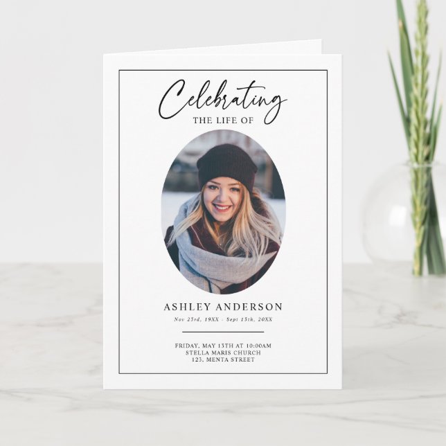 Celebration of Life Funeral Memorial Service Program (Framsida)