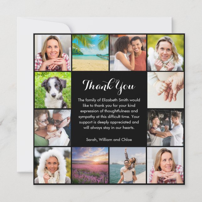 Celebration of Life Memorial 12 Photo Tack Kort (Framsida)