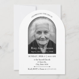 Celebration of Life Memorial Funeral Invitation Inbjudningar