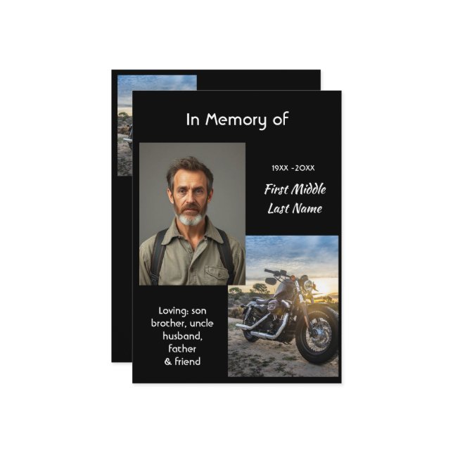 Celebration of Life  Motorcycle Biker Chopper Inbjudningar (Fram/Back In Situ)