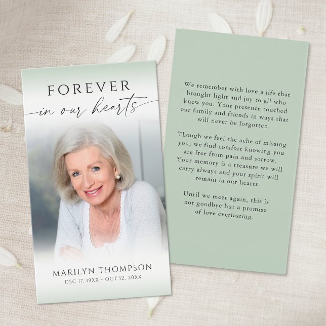 Celebration of Life Photo Funeral Prayer Card Visitkort (Skapare uppladdad)