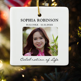 Celebration Of Life Photo Memorial Christmas Julgransprydnad Keramik