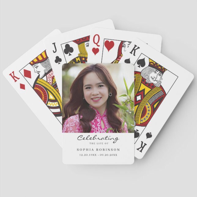 Celebration of Life Photo Memorial Keepsake Casinokort (Baksidan)