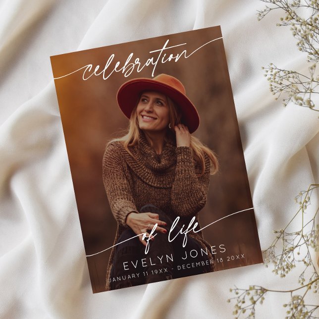 Celebration of Life Script Funeral Photo | Black Tack Kort (Skapare uppladdad)