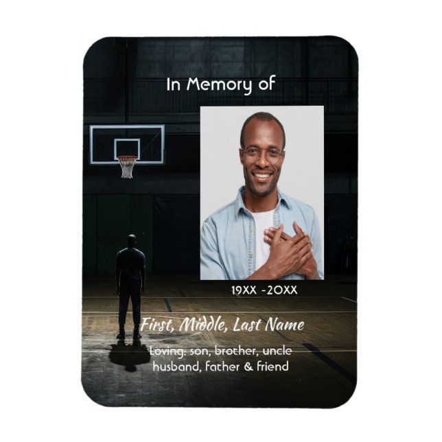 Celebration of Life Service Basketball Player Magnet (Vertikal)
