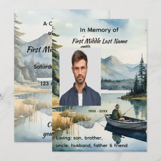 Celebration of Life Service  Fishing Lake in Boat Inbjudningar