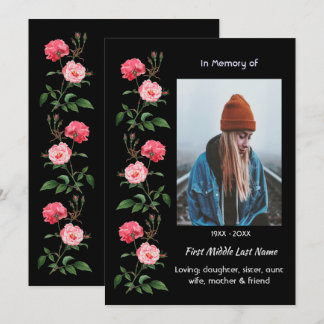 Celebration of Life Service  Roses Garden Flowers Inbjudningar