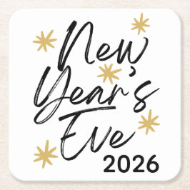 Celebration Stars New Year's Eve Party Underlägg Papper Kvadrat