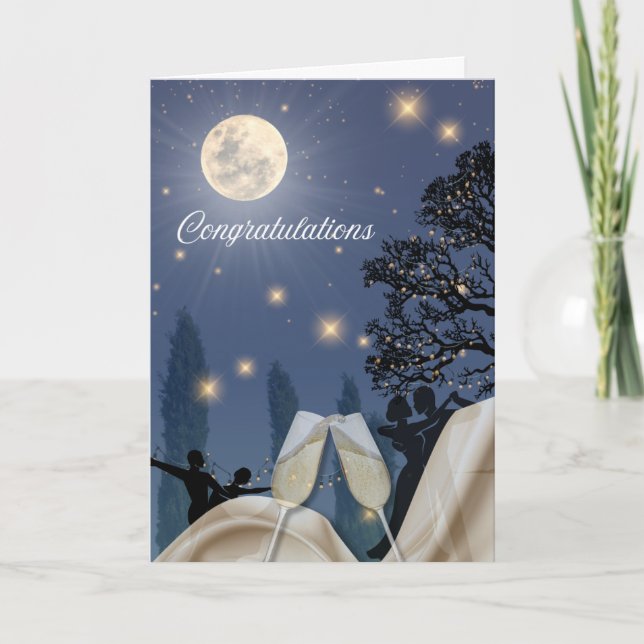 Celebration Under Moonlight Folded Greeting Card Kort (Framsida)