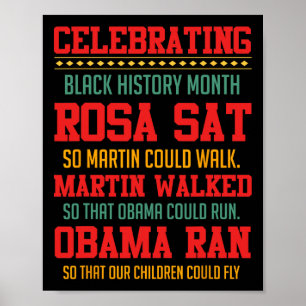 Celebrerar Black History Month, Inspirerande Pow Poster