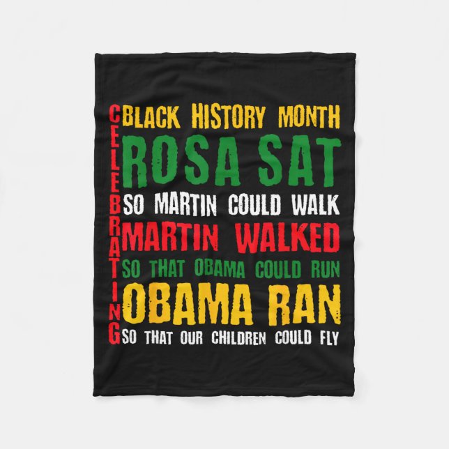Celebrerar Black History Month Rosa Sat Så Martin Fleecefilt (Framsidan)