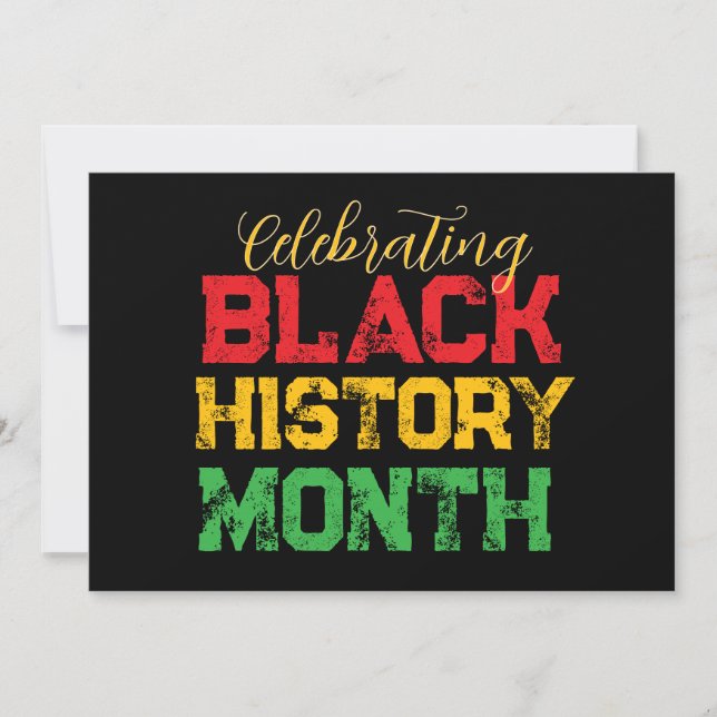 Celebrerar Black History Month typografi Inbjudningar (Framsida)