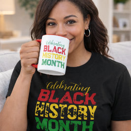 Celebrerar Black History Month typografi Mugg