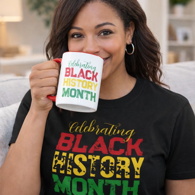 Celebrerar Black History Month typografi Mugg (Skapare uppladdad)