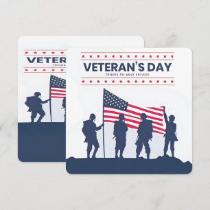 Celebrerar Hjältar i Amerika – Veterans Day 2025 Tack Kort