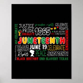 Celebrerar Juneteenth afrikansk frihet 1865 män Kv Poster