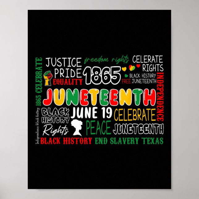 Celebrerar Juneteenth afrikansk frihet 1865 män Kv Poster (Framsidan)