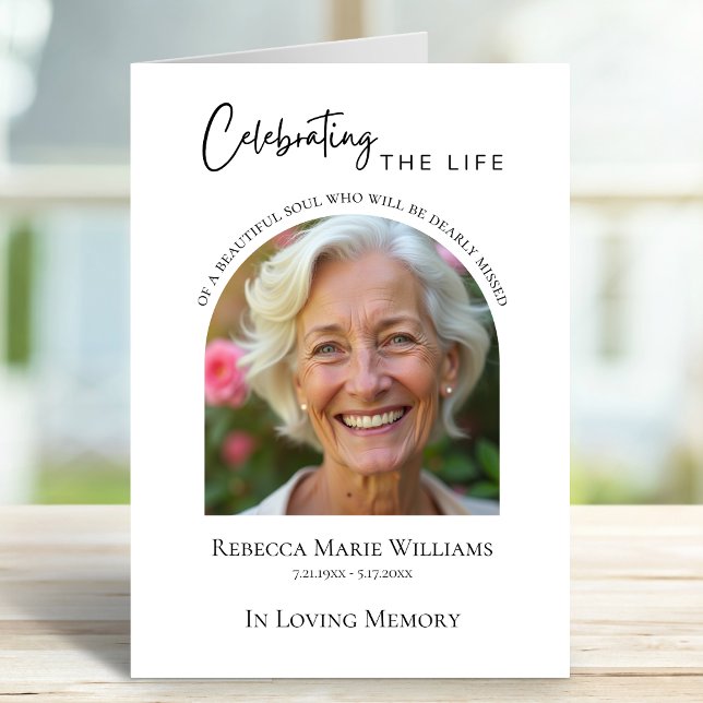Celebrerar Livet Modernt Foto Begravning Program (Celebrating The Life Modern Photo Funeral Program
)
