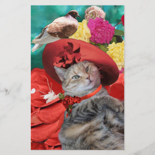 CELEBRITY CAT TRINCESS TATUS MED RED HAT OCH DOVE BREVPAPPER