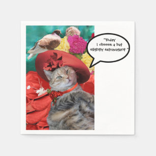 CELEBRITY CAT TRINCESS TATUS MED RED HAT OCH DOVE PAPPERSSERVETT