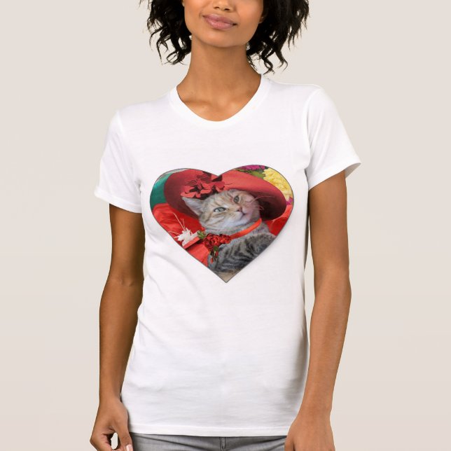 CELEBRITY CAT TRINCESS TATUS MED RED HAT T SHIRT (Framsida)