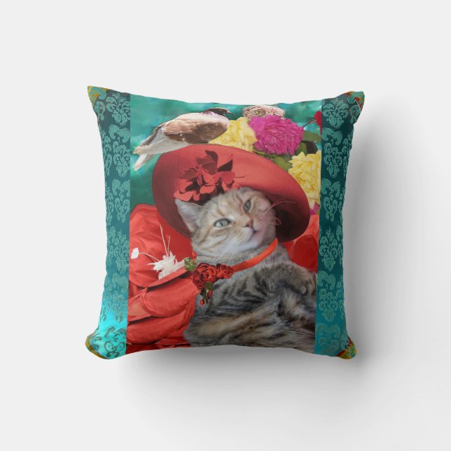 CELEBRITY CAT TRINCESS TATUS, RED HAT MED PIGEON KUDDE (Framsida)
