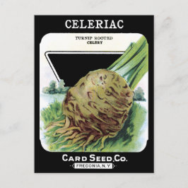 Celeriac Root Vegetable Vintage Seed Packet Black Vykort