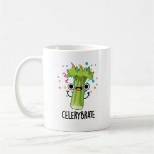 Celery-brate Funny Veggie Celery Pun Kaffemugg