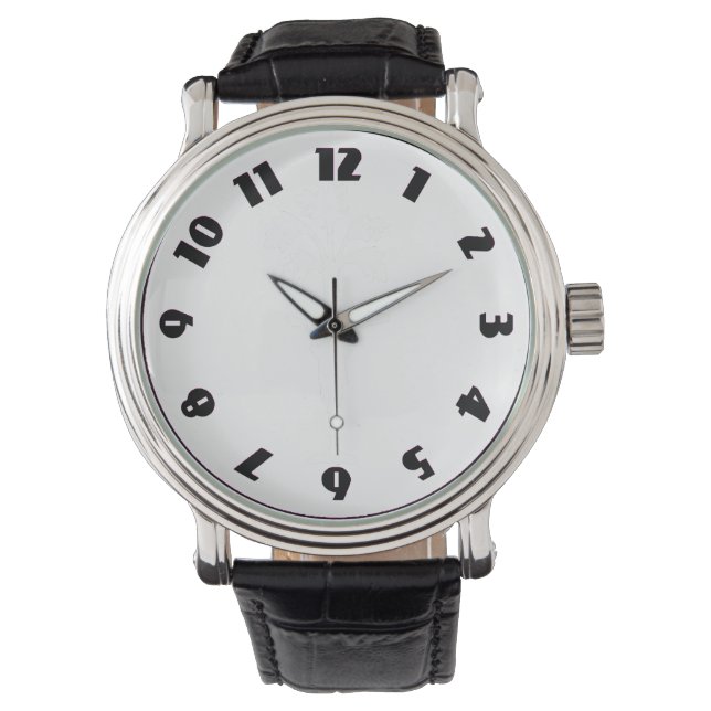 "Celery Charles" Logotyp Fuchsia Watch Leather Str Armbandsur (Framsida)