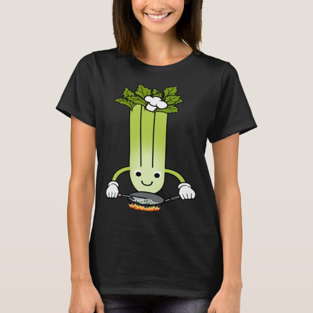 Celery Chef Ironic Saying Leek Vegetables T Shirt (Framsida)