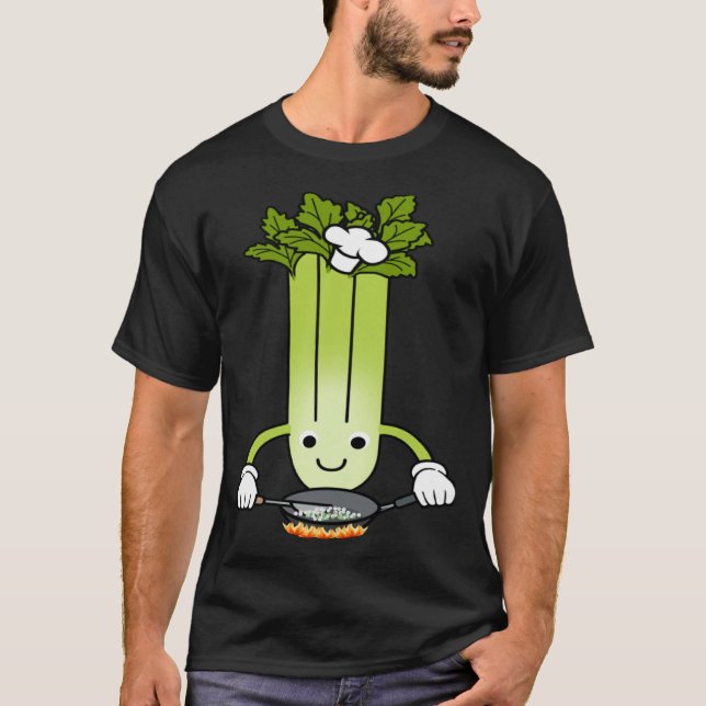 Celery Chef Ironic Saying Leek Vegetables T Shirt (Framsida)