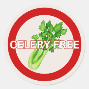 Celery Free Food Allergy Alert Classic Runt Klistermärke