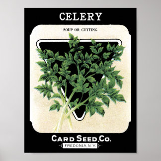 Celery grönt Card Seed Co. Fredonia, NY Vintage Poster