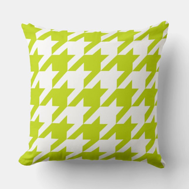 Celery Grönt Houndstooth Dekorativ kudde (Framsida)