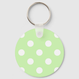 Celery Grönt White Large Polka Dot Mönster Nyckelring