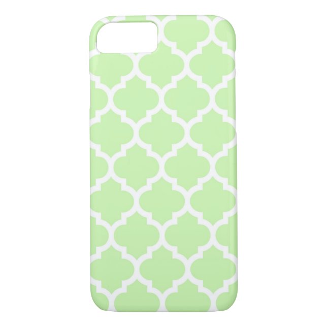 Celery Grönt White Moroccan Quatrefoil Mönster #5 Case-Mate iPhone Skal (Baksida)