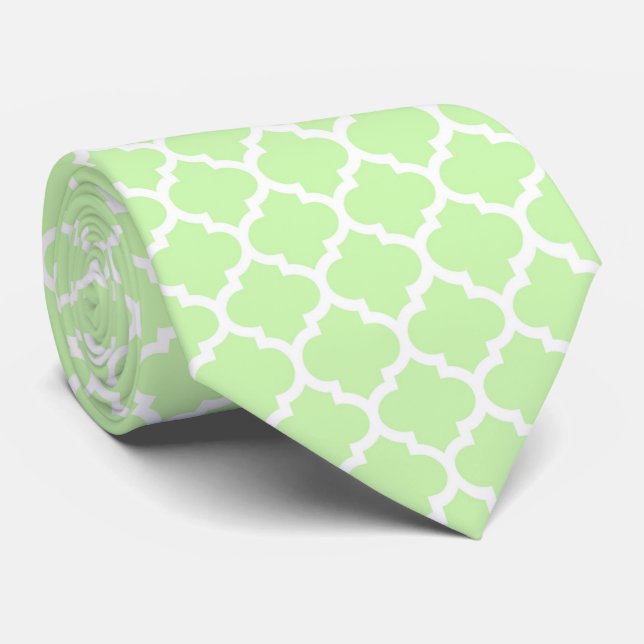 Celery Grönt White Moroccan Quatrefoil Mönster #5 Slips (Rullad)