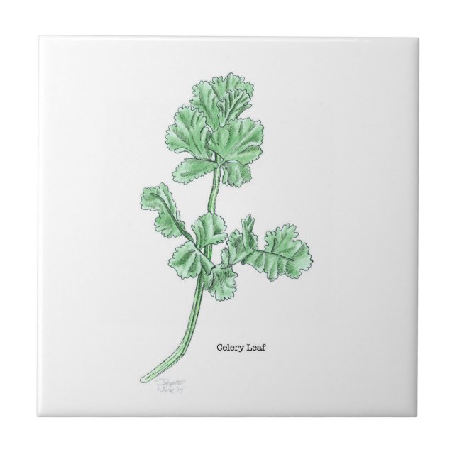 Celery Löv Art Kakelplatta (Framsidan)