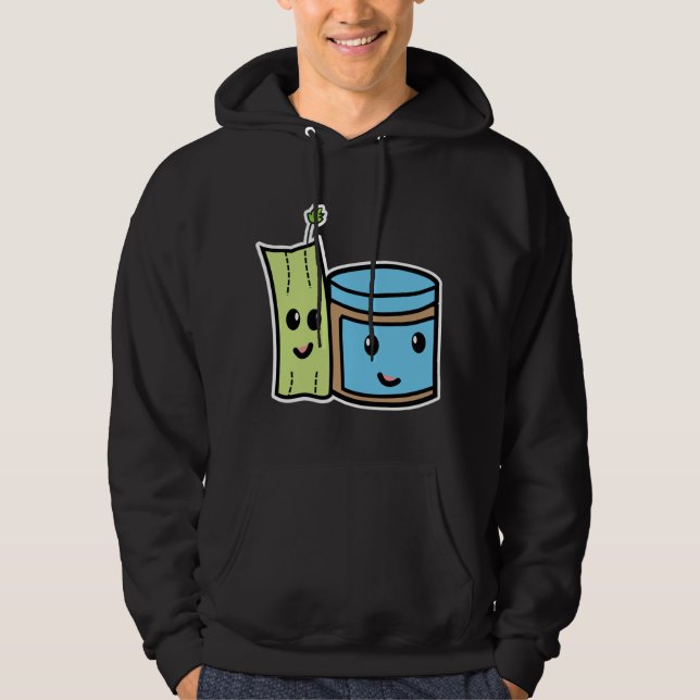 Celery + peanut Butter SuspectCelery™ BFF Black Hoodie (Framsida)