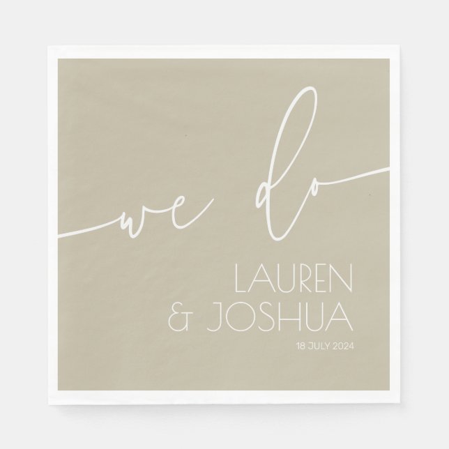 Celery Powder ・ Skript Bröllop Pappersservett (Framsidan)