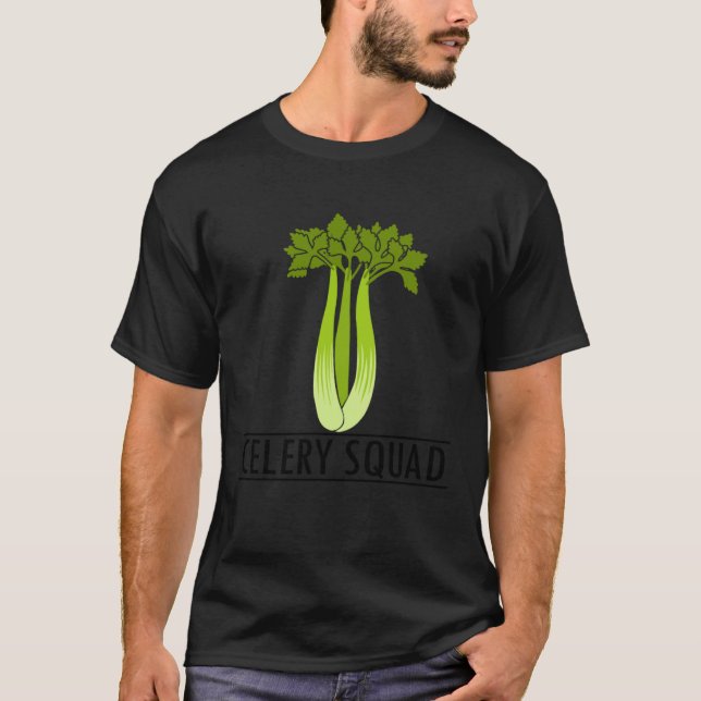 Celery Squad Vegetable Fan Ironic Leek T Shirt (Framsida)