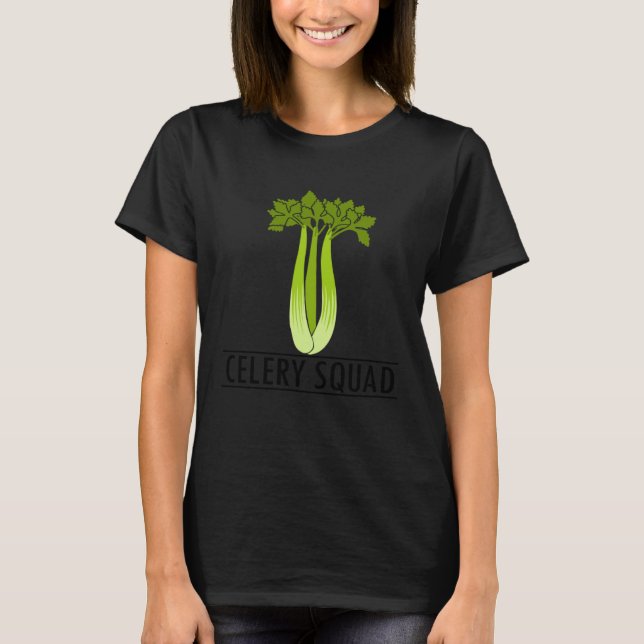 Celery Squad Vegetable Fan Ironic Leek T Shirt (Framsida)